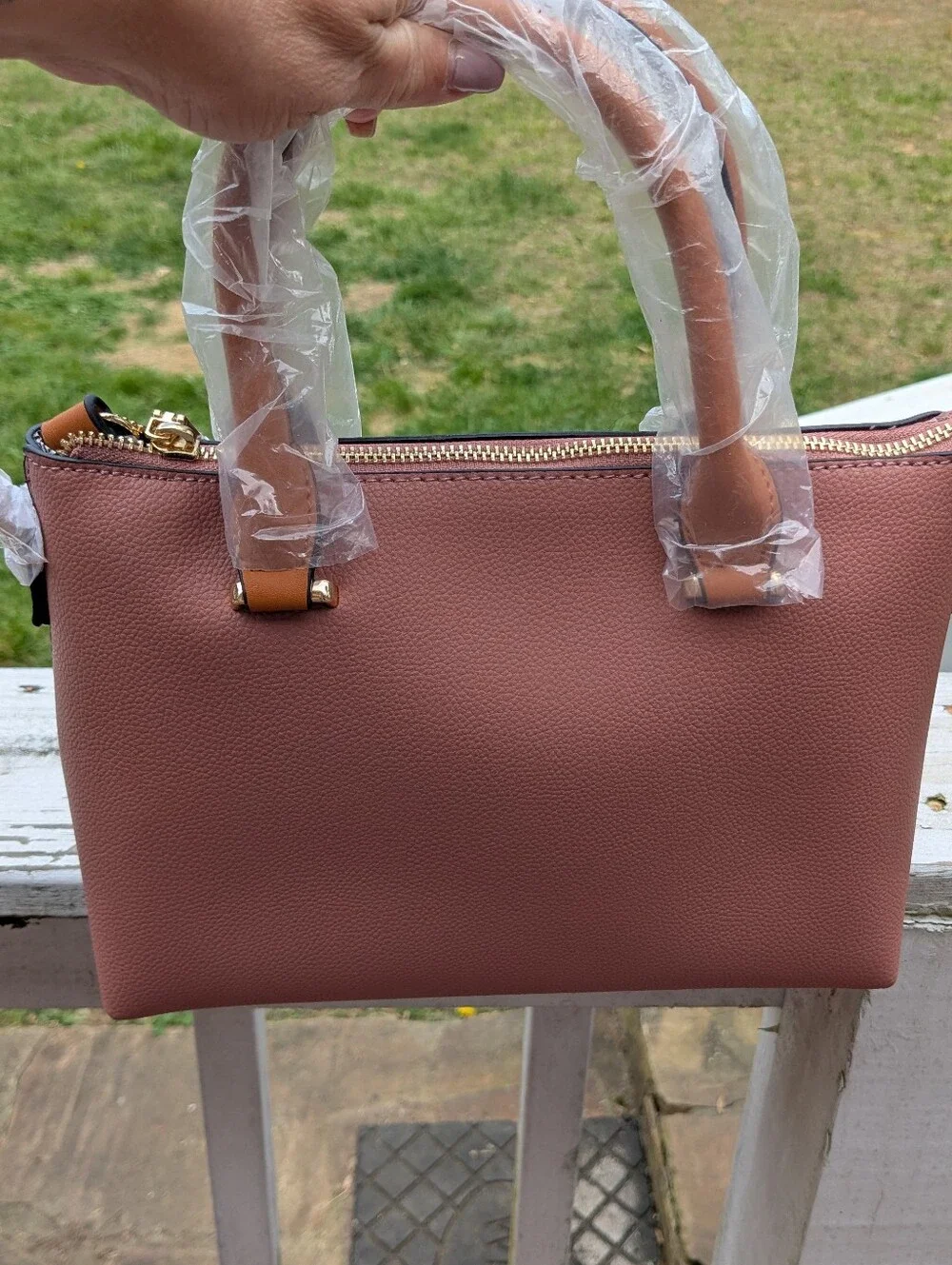 Isabelle 3-Piece Dusty Rose Vegan Satchel/Tote Bag